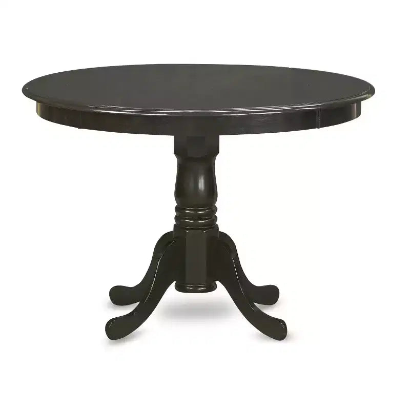 Kitchen Table Set for 4 - 5 Piece Dining Set with Round Table & Linen Chairs - Art Deco Style