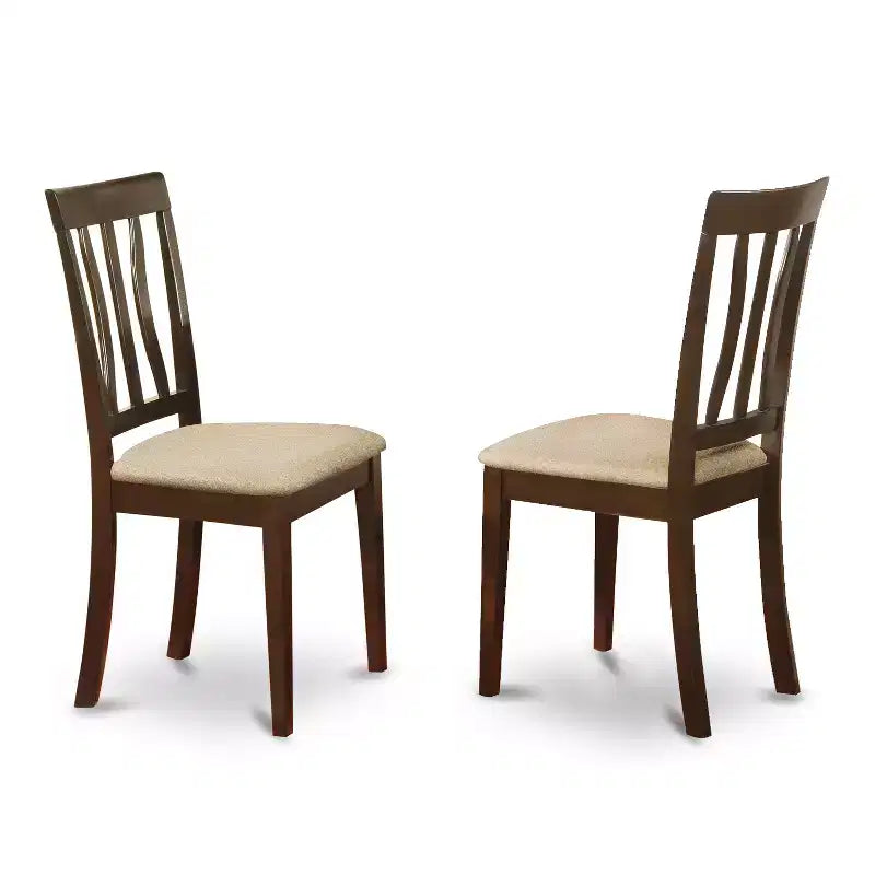 Ensemble table de cuisine pour 4 personnes - Service de salle à manger 5 pièces avec table ronde et chaises en lin - Style Art Déco