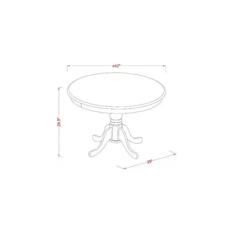 Ensemble table de cuisine pour 4 personnes - Service de salle à manger 5 pièces avec table ronde et chaises en lin - Style Art Déco
