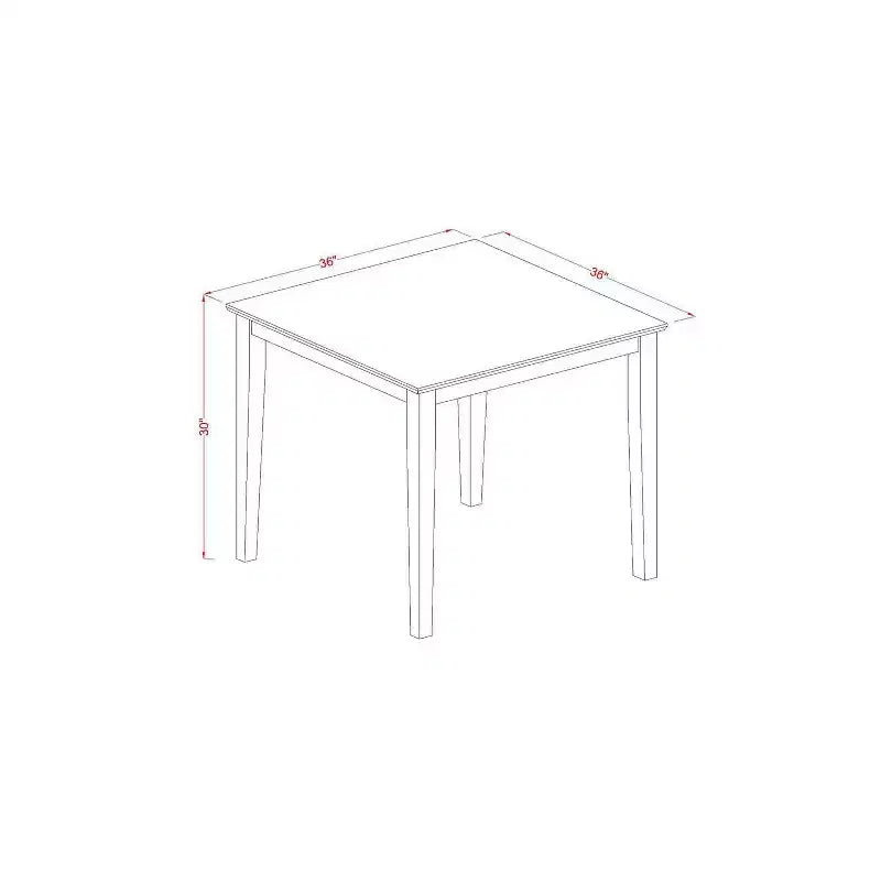 Ensemble de salle à manger moderne 3 pièces - Table et 2 chaises - Fini blanc lin