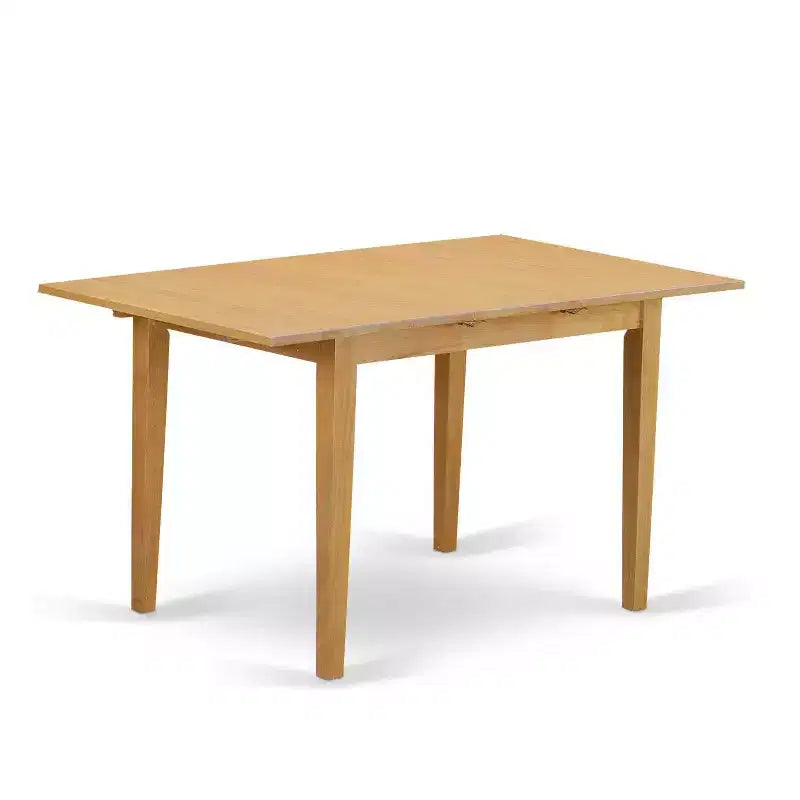 Ensemble de salle à manger rectangulaire - Table 3 pièces avec rallonge papillon et 2 chaises Parsons - Tissu de lin, pieds en chêne