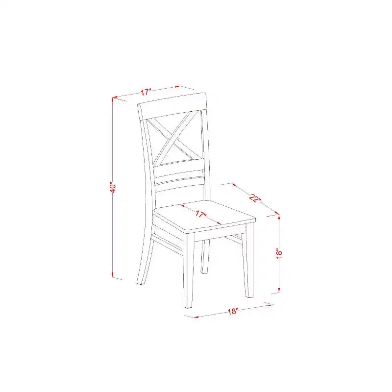 Ensemble table et chaises de salle à manger ronde - Ensemble 3 pièces pour cuisine, 107 cm, finition cerisier noir