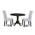 Kitchen Table Set 3 Piece Round Dining Table & Chairs Nordic Modern Design 42 Inch