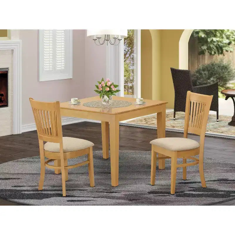 Ensemble Table et Chaises de Cuisine - Table en Bois Massif avec 4 Chaises - Design Moderne
