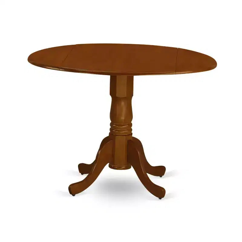 Ensemble Table et 4 Chaises de Salle à Manger Rondes - Design Rustique - Finition Cerisier Noir - 107 cm