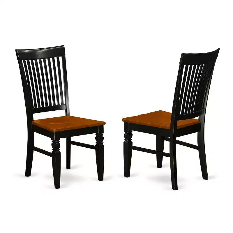 Ensemble Table et 4 Chaises de Salle à Manger Rondes - Design Rustique - Finition Cerisier Noir - 107 cm