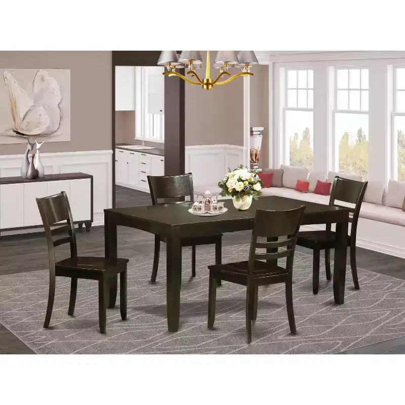 Ensemble de salle à manger Art Déco - Table et chaises - Table rectangulaire moderne avec rallonge