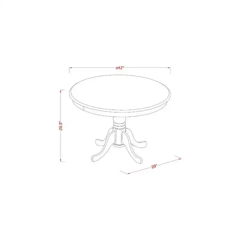 Ensemble de table de cuisine pour 4 personnes - Table à manger ronde de 107 cm avec 4 chaises - Ensemble de salle à manger au charme classique
