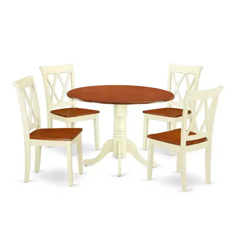 Round Dining Set 5pc 42 Inch Table & 4 Chairs Southwestern Style
