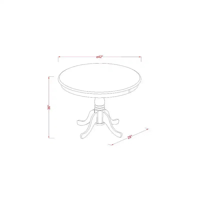 Ensemble de pub hauteur comptoir - Table et chaises 5 pièces - Ensemble de salle à manger - Table ronde de 42 pouces - Fini cerisier noir