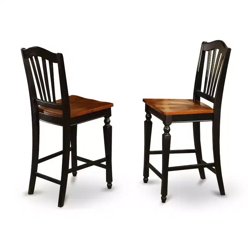Ensemble de cuisine pour dînette - Table et chaises 3 pièces - Table ronde à pied central - Finition acajou foncé