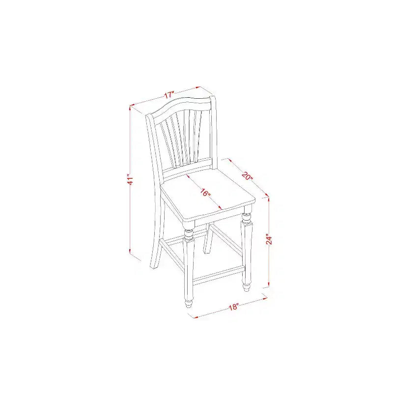 Ensemble de cuisine pour dînette - Table et chaises 3 pièces - Table ronde à pied central - Finition acajou foncé