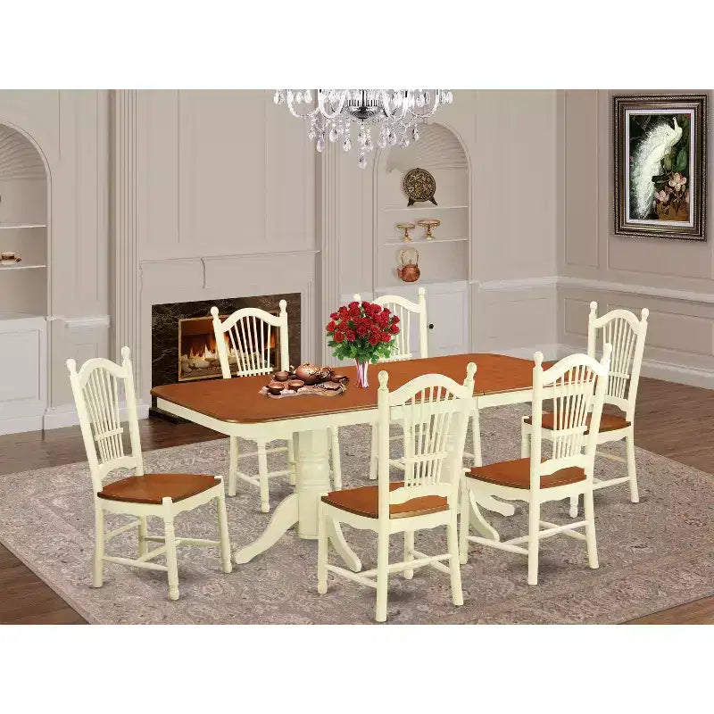 Ensemble de salle à manger néoclassique - Table et chaises pour cuisine, salle à manger, petit espace