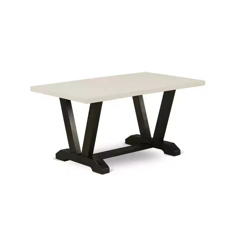 Table à manger 6 pièces avec plateau en bois massif finition chêne naturel, 1 banc et 4 chaises avec