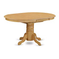 HomeStock 7-Piece Oval Natural Oak Finish Solid Wood Top Dining Table with 6 Chairs