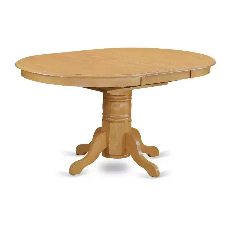 HomeStock 7-Piece Oval Natural Oak Finish Solid Wood Top Dining Table with 6 Chairs