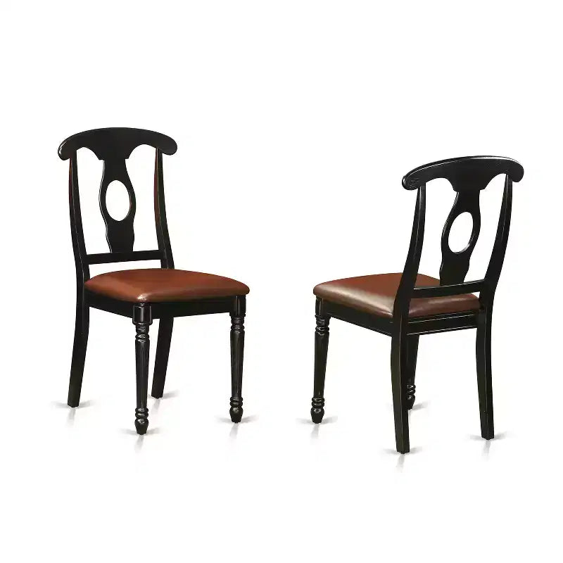Ensemble de salle à manger 5 pièces moderne - Table ronde et 4 chaises de cuisine - Finition noire - HomeStock