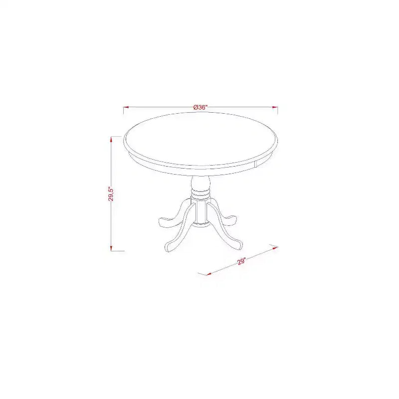 Ensemble de salle à manger style campagne française 3 pièces table et chaises - Table ronde en bois de 91 cm avec 2 sièges