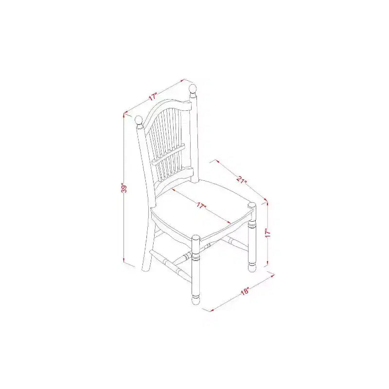 Ensemble de salle à manger style campagne française 3 pièces table et chaises - Table ronde en bois de 91 cm avec 2 sièges