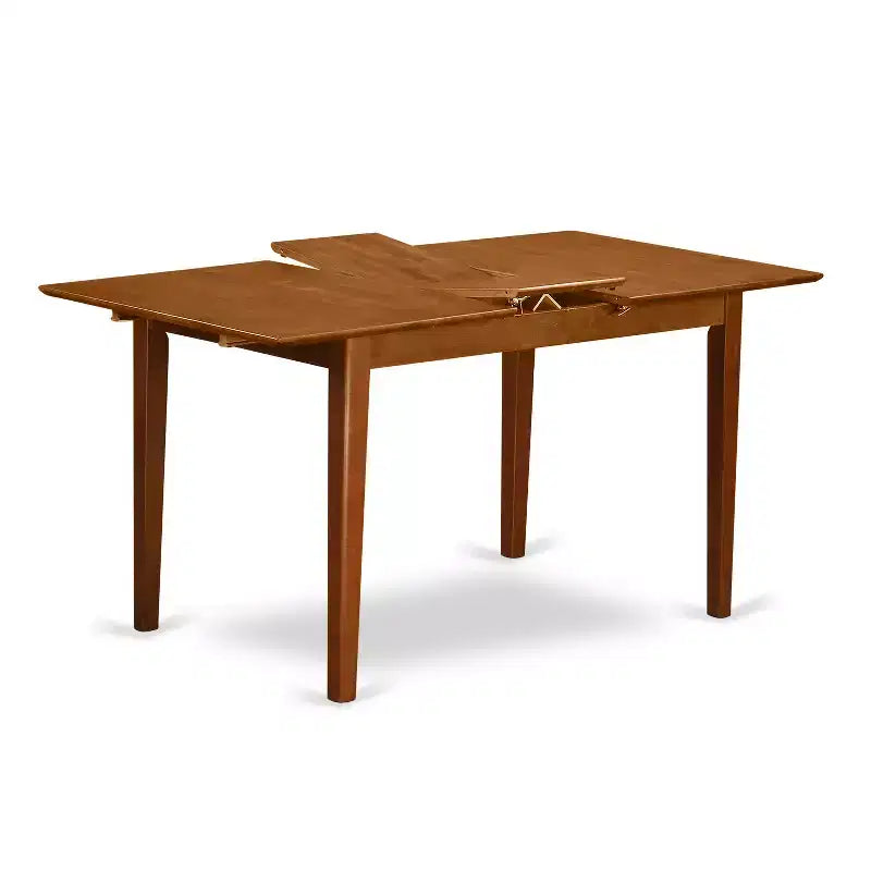 Kitchen Table Set with Chairs - Dining Room Table Set, Expandable, Saddle Brown Finish