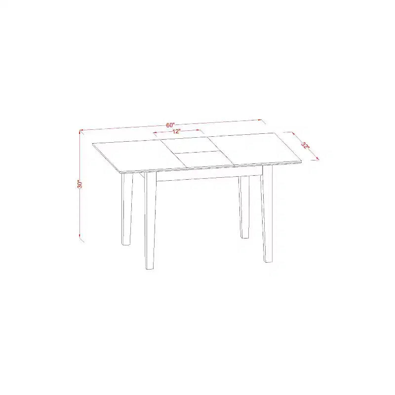 Ensemble table de cuisine avec chaises – Ensemble table de salle à manger, extensible, finition brun selle