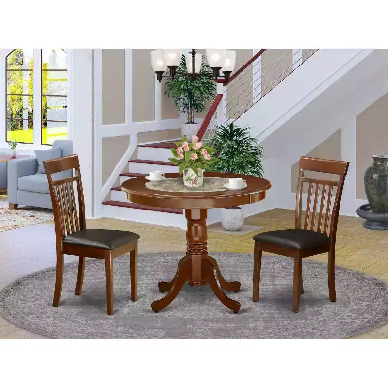 Ensemble de salle à manger rococo - Table et chaises de cuisine 3 pièces - Décoration pour petits espaces - Design élégant