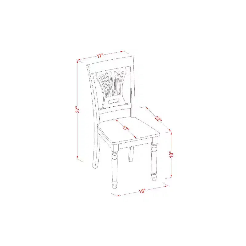 Ensemble de salle à manger Lakeside - Table et 4 chaises - Ensemble de cuisine en bois dur - Fini brun selle