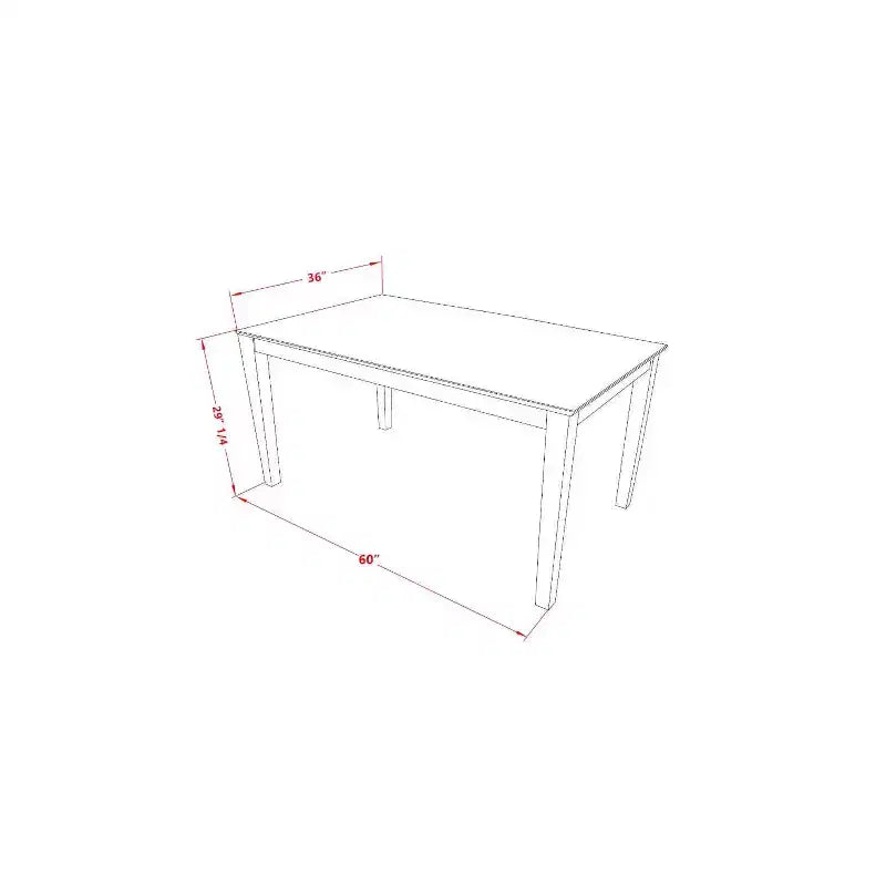 Ensemble de salle à manger rectangulaire - Ensemble table et 6 chaises - Fini blanc lin
