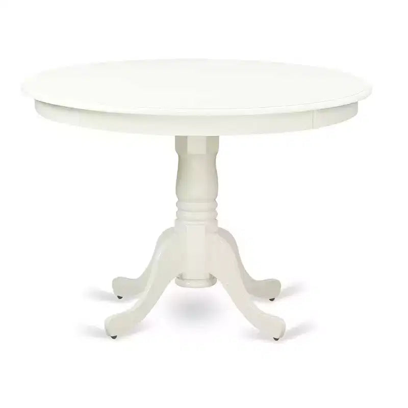 Ensemble table et chaises de cuisine 3 pièces - Table à manger ronde et 2 chaises - Ensemble de salle à manger pour petits espaces - 42 pouces blanc lin