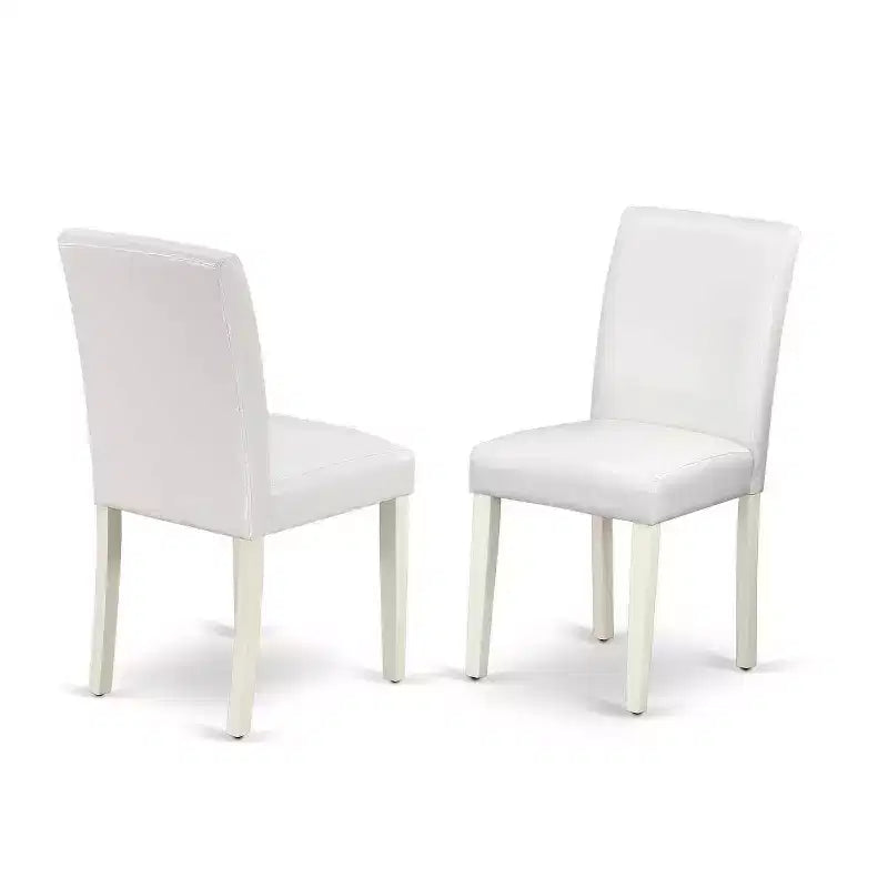 Ensemble table et chaises de cuisine 3 pièces - Table à manger ronde et 2 chaises - Ensemble de salle à manger pour petits espaces - 42 pouces blanc lin