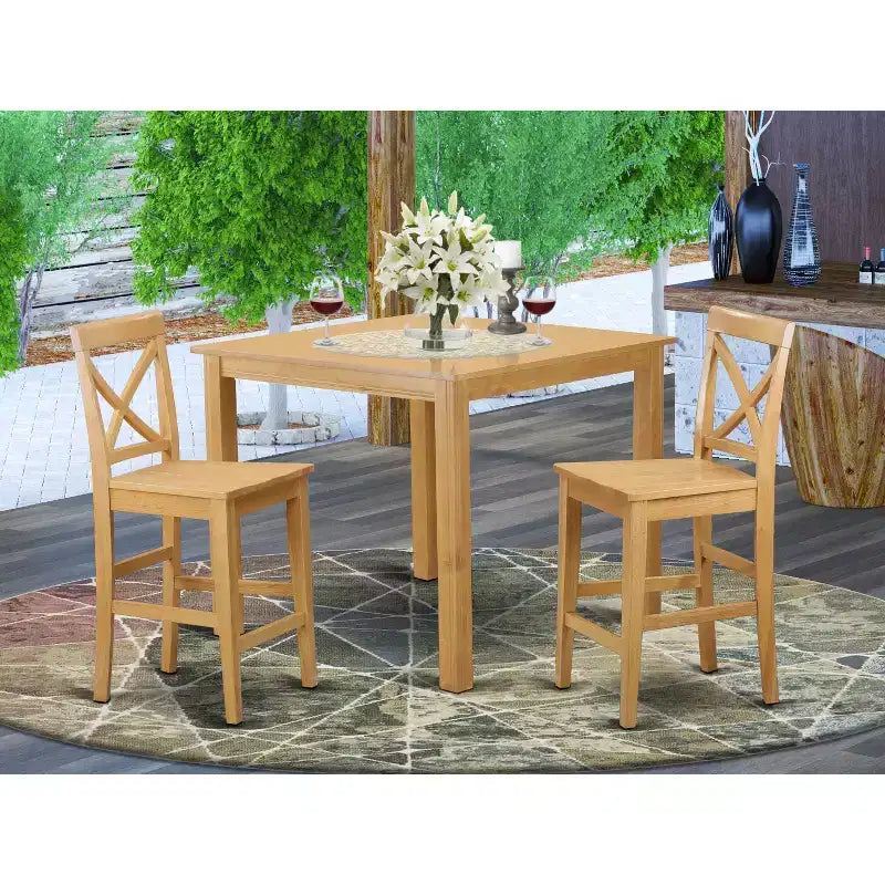 Ensemble de salle à manger moderne hauteur comptoir - Table de bistrot et tabourets de bar - Ensemble de salle à manger 4 personnes