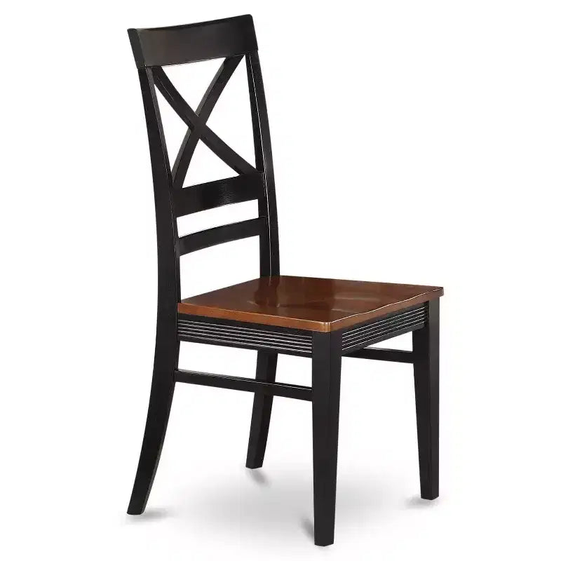 Ensemble de salle à manger 5 pièces - Table ronde et 4 chaises - Fini cerisier noir rustique - Ensemble pour cuisine et salle à manger
