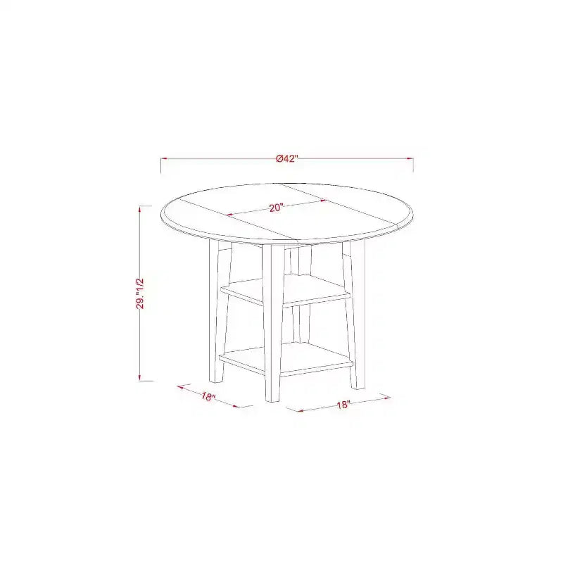 Ensemble de salle à manger 5 pièces - Table ronde et 4 chaises - Fini cerisier noir rustique - Ensemble pour cuisine et salle à manger