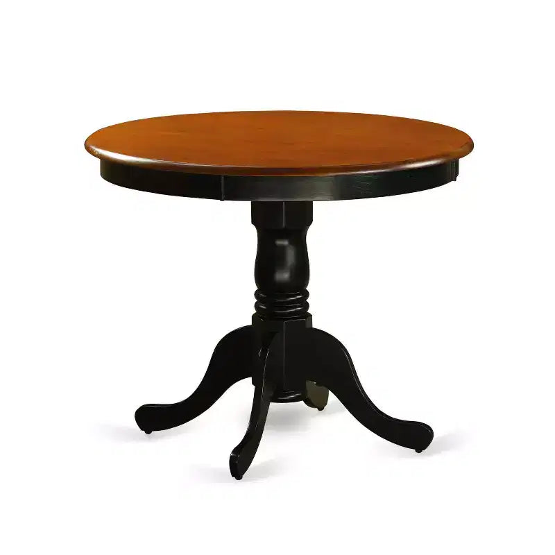 Ensemble Table Ronde de Cuisine avec Chaises - Salle à Manger 5 Pièces - Finition Blanc Lin