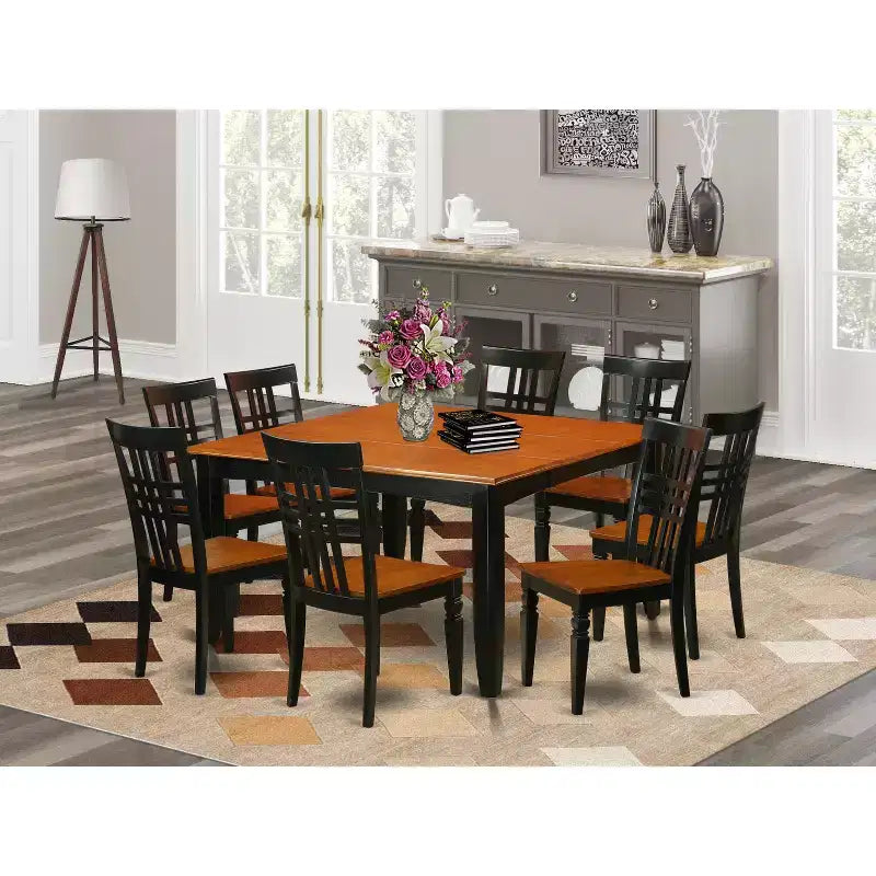 Ensemble de salle à manger rustique - Table de cuisine avec 8 chaises - Conception peu encombrante