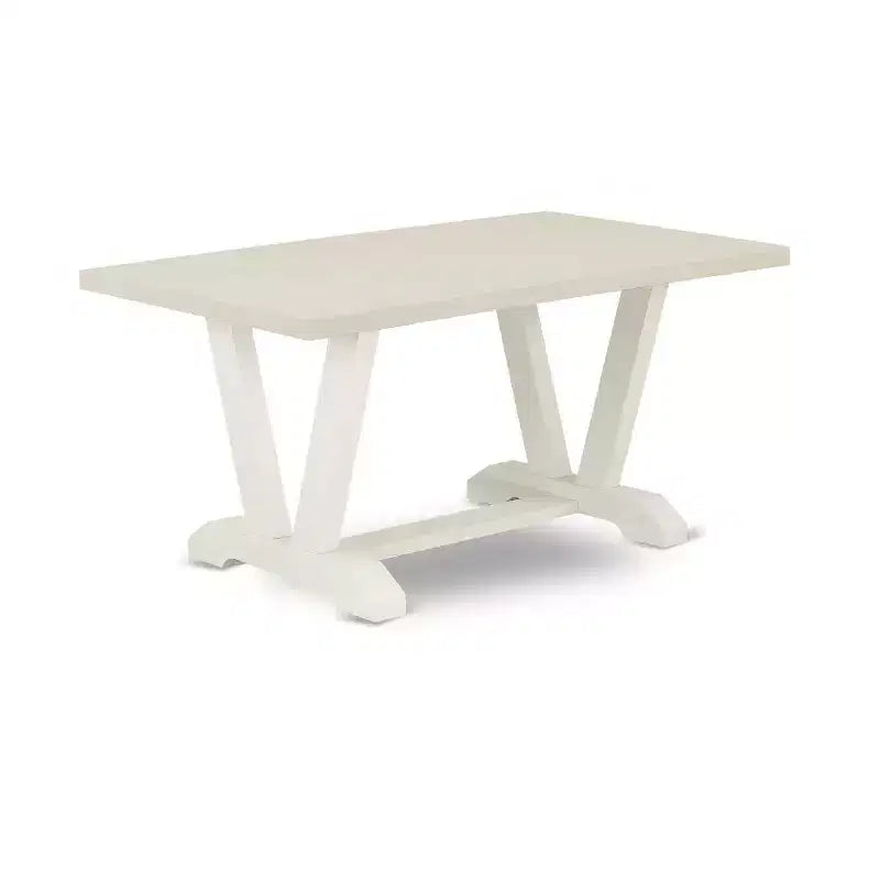 Table à manger rectangulaire 5 pièces HomeStock en chêne naturel avec plateau en bois massif et 4 chaises Parson