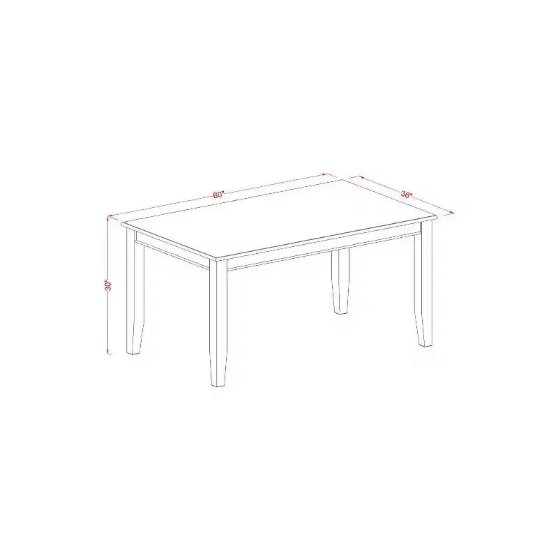 Table de salle à manger HomeStock rectangulaire 5 pièces à plateau en bois massif finition noire avec 4 chaises Parson