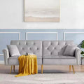 69.6 Convertible Futon Sofa Bed With 2 Pillow, Upholstered Loveseat Sleeper Sofa with Adjustable Backrest, 2 Seat Couch for Office Guest Room Bedroom