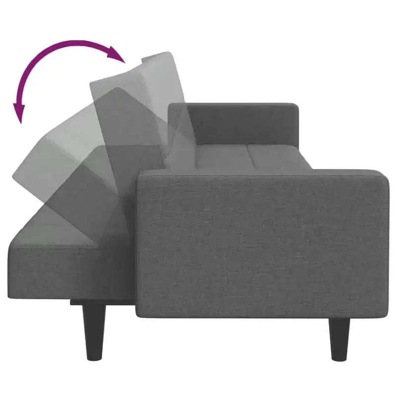 vidaXL Canapé-lit 2 places avec repose-pieds Meubles Maison Salon Tissu