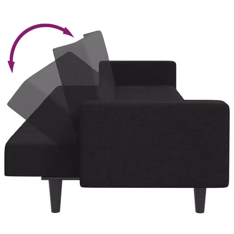 vidaXL Canapé-lit 2 places avec repose-pieds Meubles Maison Salon Tissu