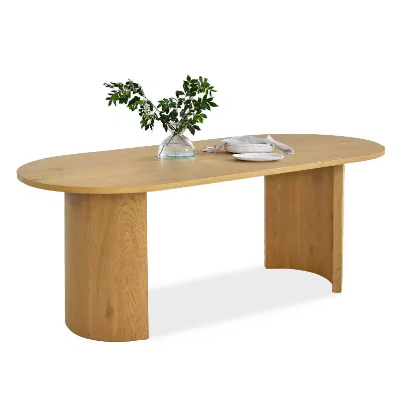 Ensemble de salle à manger moderne pour 8 personnes, table ovale de 79 po et chaises rembourrées à dossier en rotin, parfait pour les cuisines - Panipeachy