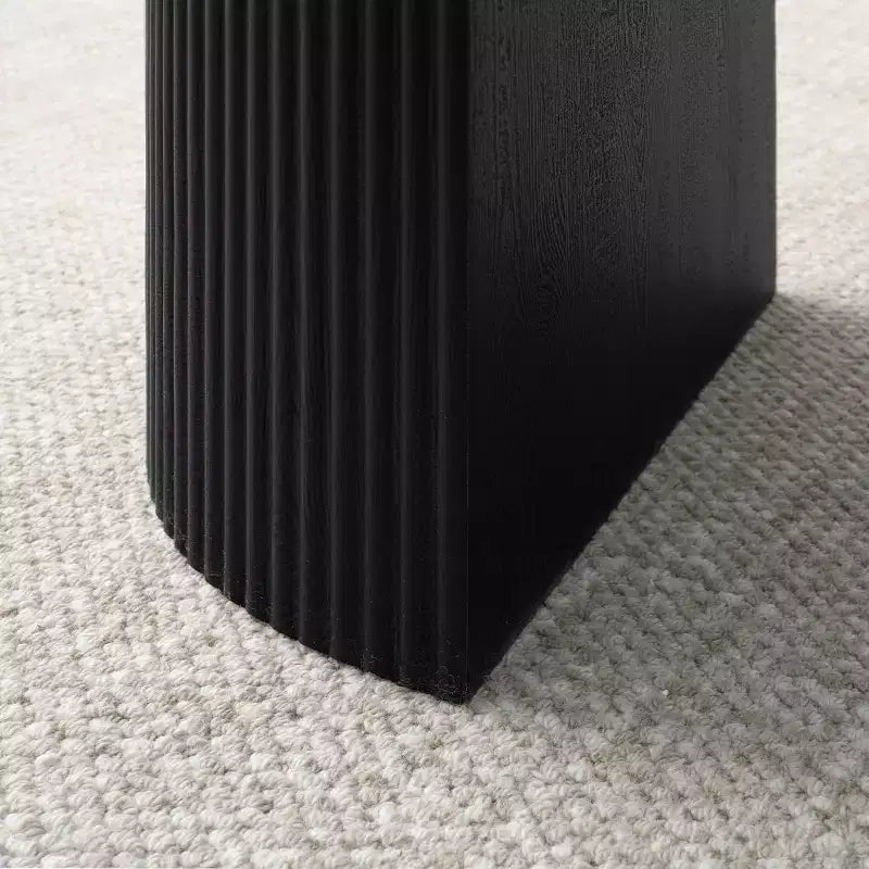Ensemble table à manger pour 6, table ovale noire, chaises de salle à manger roulantes rembourrées avec roulettes, chenille texturée 360 g/m² - Panipeachy