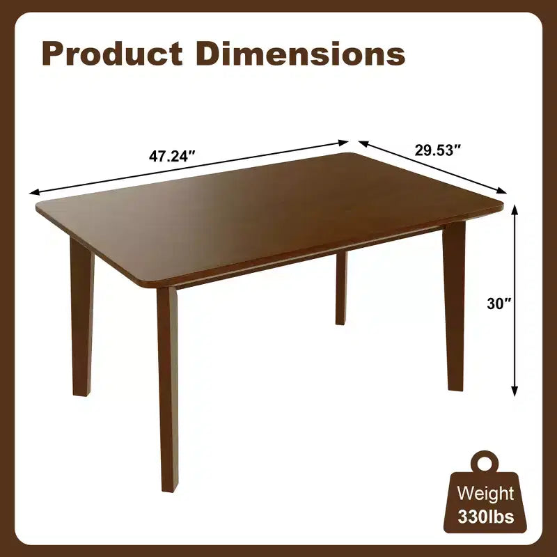 GDFStudio Conner Ensemble de salle à manger 5 pièces de style campagnard 1 table en bois massif et 4 chaises rembourrées