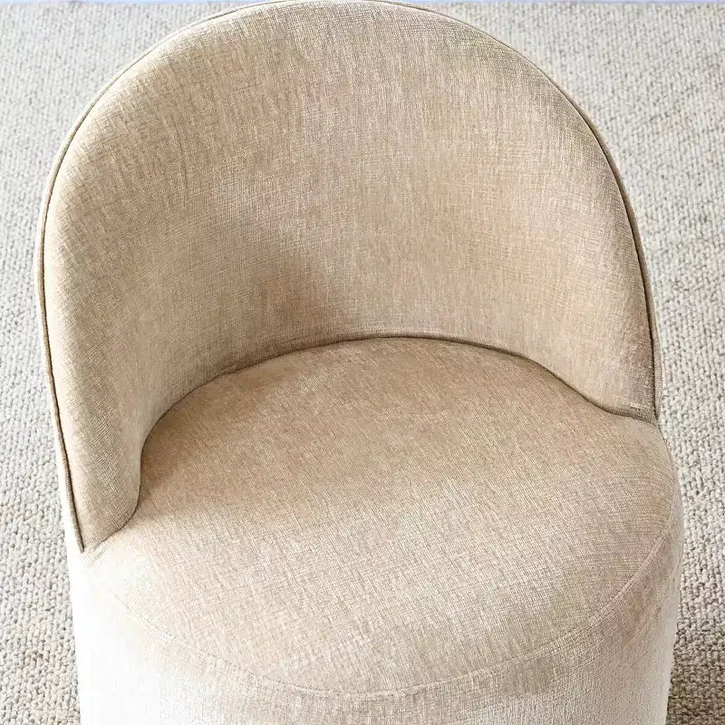 Ensemble table à manger ronde moderne pour 6, Table à manger piédestal noire, Chaises pivotantes roulantes en chenille avec roulettes - Panipeachy