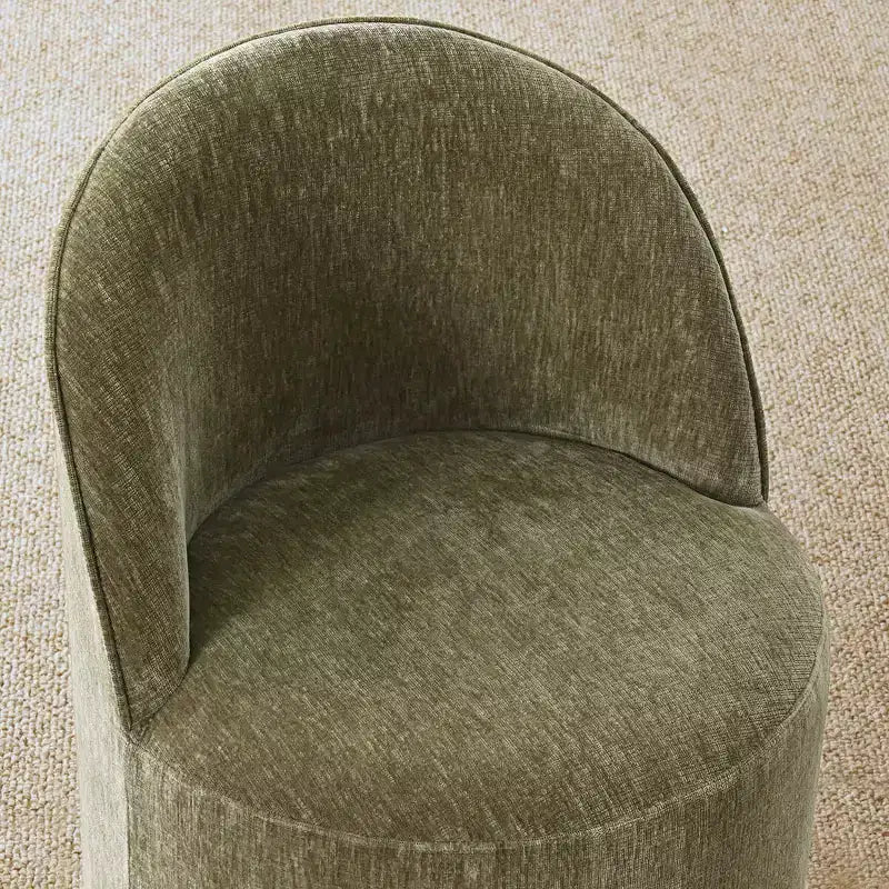 Ensemble table à manger ronde moderne pour 6, Table à manger piédestal noire, Chaises pivotantes roulantes en chenille avec roulettes - Panipeachy
