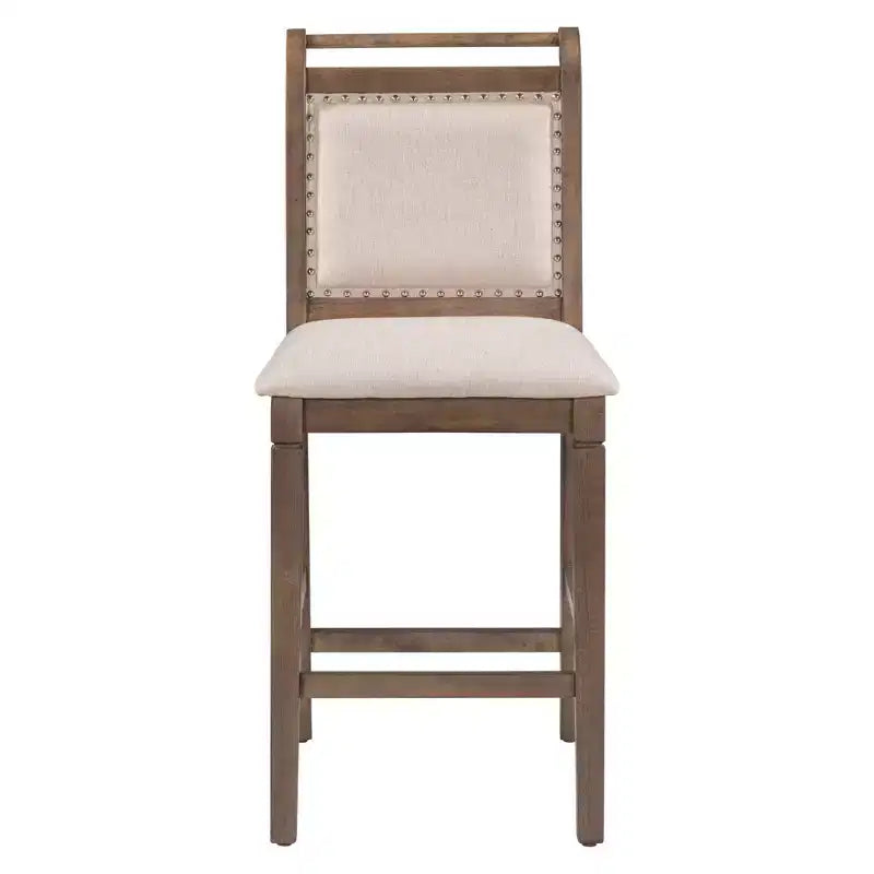 Ensemble table à manger pliante 3 pièces en bois avec 2 chaises de salle à manger rembourrées hauteur comptoir pour petits espaces