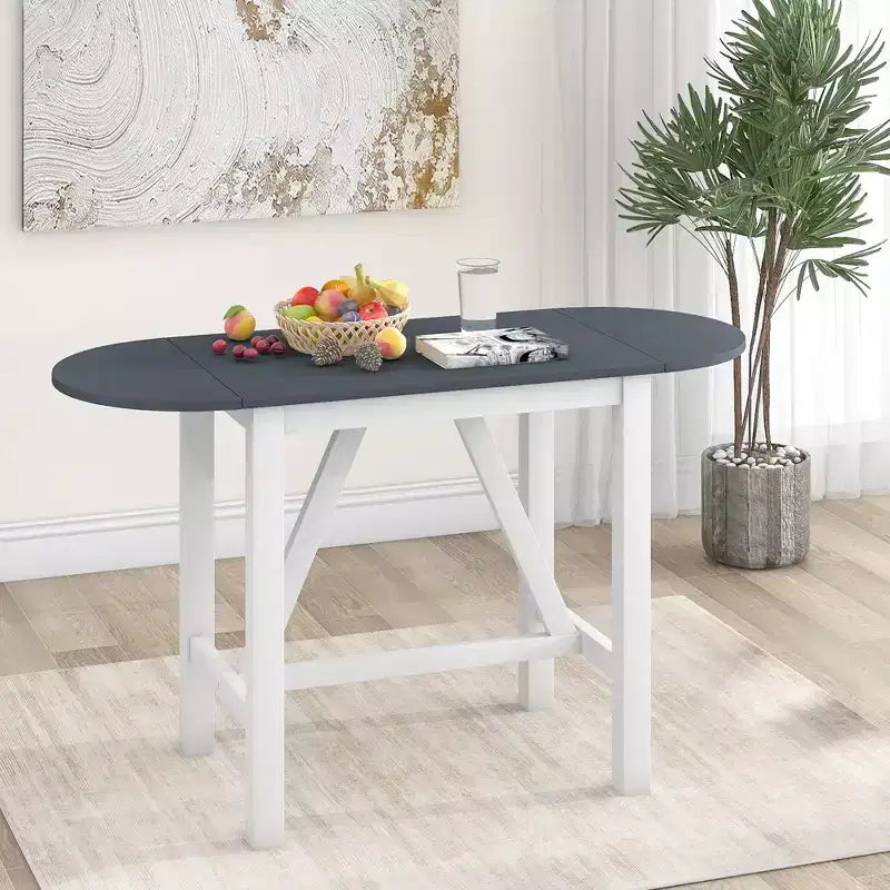 Ensemble table à manger pliante 3 pièces en bois avec 2 chaises de salle à manger rembourrées hauteur comptoir pour petits espaces
