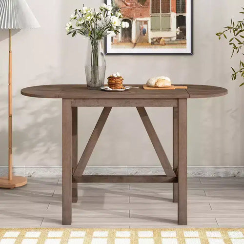 Ensemble table à manger pliante 3 pièces en bois avec 2 chaises de salle à manger rembourrées hauteur comptoir pour petits espaces