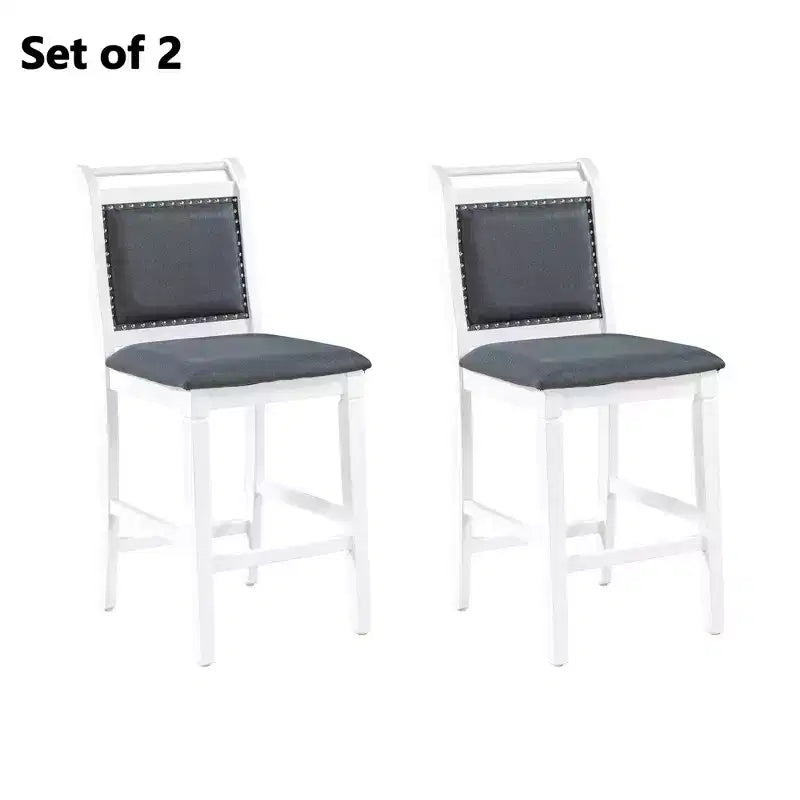 Ensemble table à manger pliante 3 pièces en bois avec 2 chaises de salle à manger rembourrées hauteur comptoir pour petits espaces