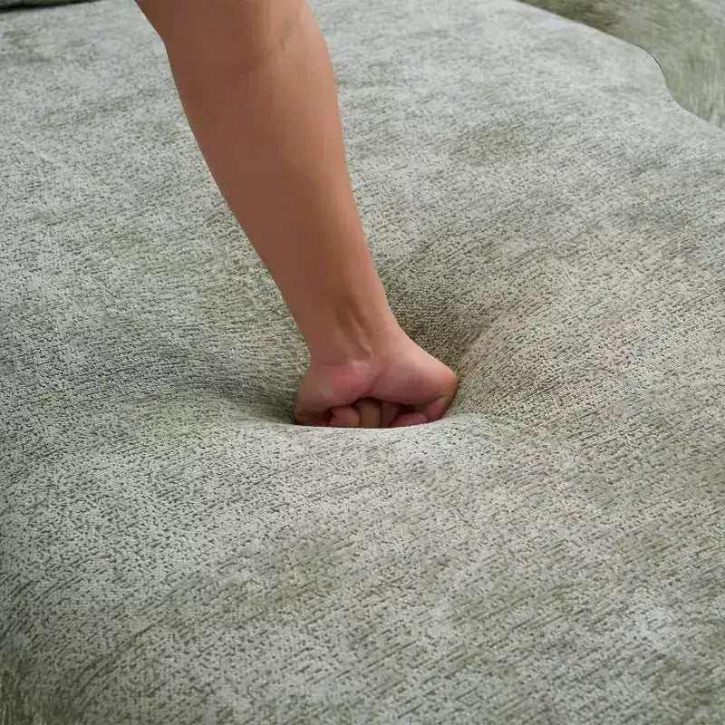 Canapé d'angle en chenille haute densité Clihome avec méridienne incurvée